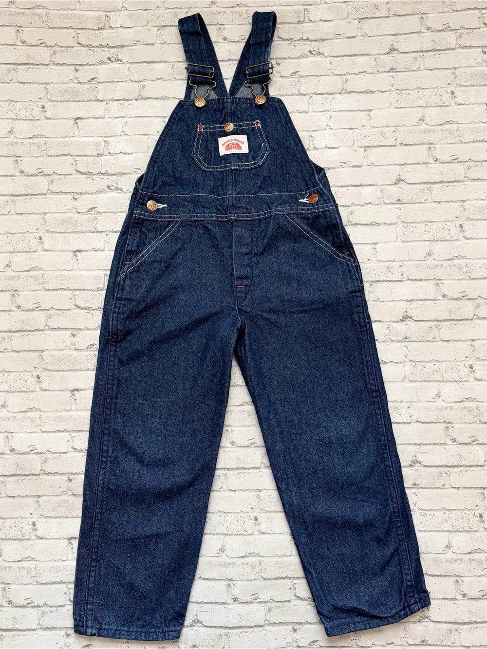 Kids Round House Dark Denim Overalls